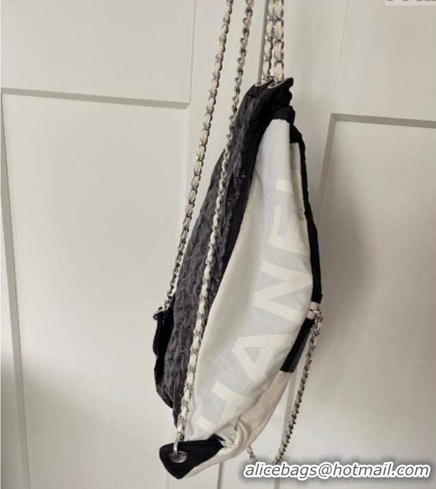 Best Price Chanel Vintage Nylon Backpack Bag CH101002 White/Black 2025