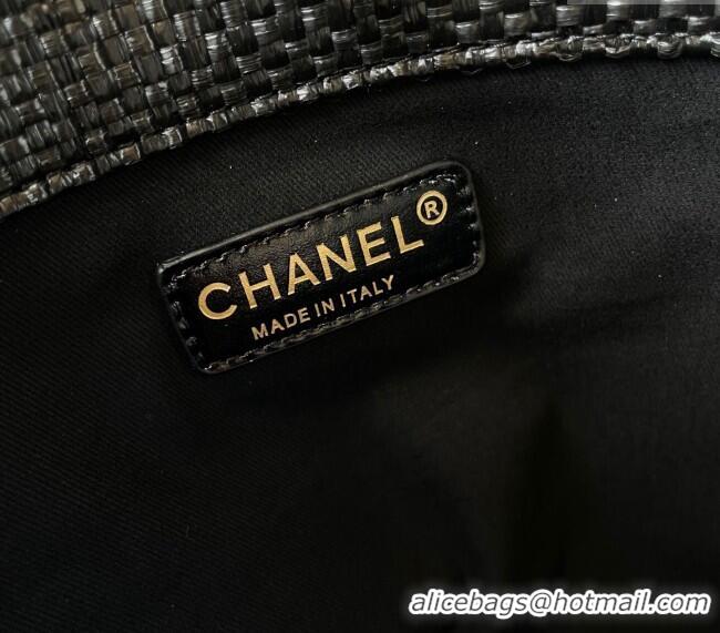 Particularly Recommended Chanel Straw Maxi Shopping Tote Bag AS5463 Black 2025