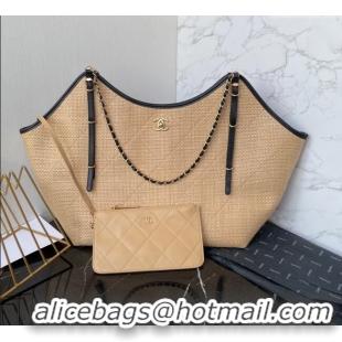 Sumptuous Cheap Chanel Straw Maxi Shopping Tote Bag AS5463 Beige 2025