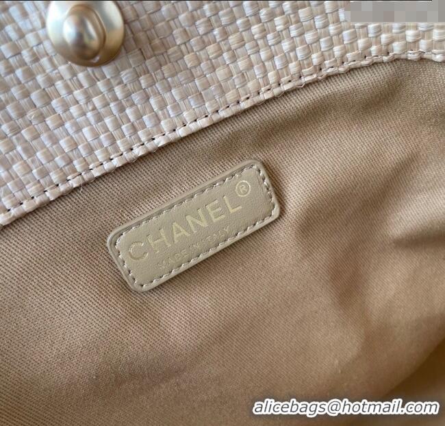Sumptuous Cheap Chanel Straw Maxi Shopping Tote Bag AS5463 Beige 2025