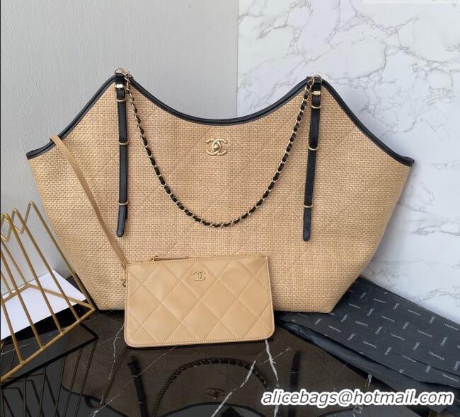 Sumptuous Cheap Chanel Straw Maxi Shopping Tote Bag AS5463 Beige 2025