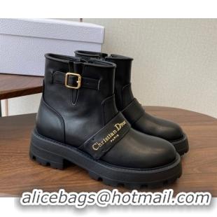 Best Price Dior D-Quest Ankle Boots in Calfskin Leather Black DR082102