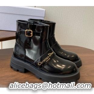 Durable Dior D-Quest Ankle Boots in Shiny Calfskin Black 2025 DR082102 0822059