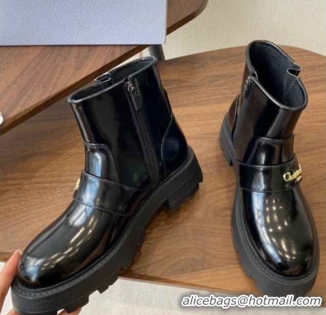 Durable Dior D-Quest Ankle Boots in Shiny Calfskin Black 2025 DR082102 0822059