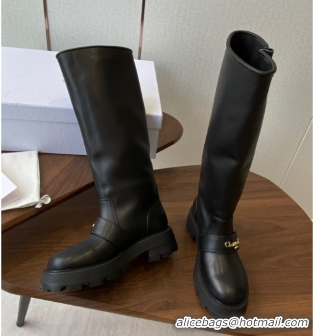 Top Quality Dior D-Quest High Boots in Calfskin Leather Black DR082102 5082206