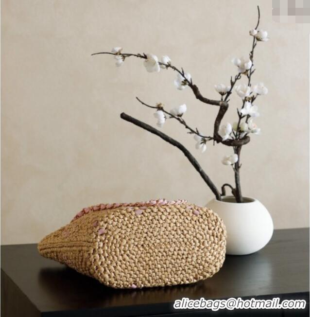 Spot Bulk Chanel Raffia Straw Small Shopping Bag CH101003 Beige/Pink 2025