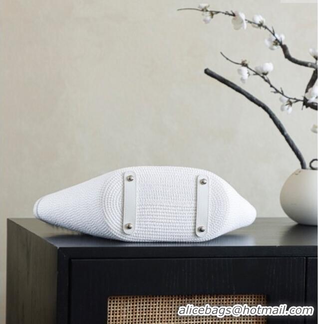 Market Sells Chanel Raffia Straw and Calfskin Large Shopping Bag AS5951 White 2025