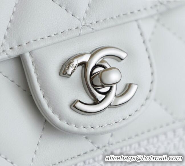 Market Sells Chanel Raffia Straw and Calfskin Large Shopping Bag AS5951 White 2025