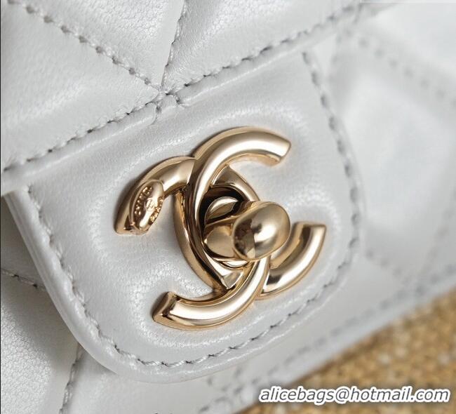 Hot Style Chanel Raffia Straw and Calfskin Large Shopping Bag AS5951 Beige/White 2025