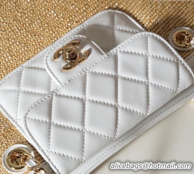 Hot Style Chanel Raffia Straw and Calfskin Large Shopping Bag AS5951 Beige/White 2025
