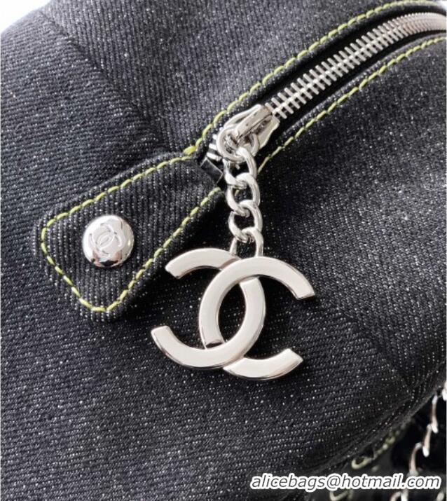 Luxury Classic Chanel Denim Bowling Bag CH101004 Black/Silver 2025