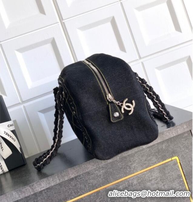 Luxury Classic Chanel Denim Bowling Bag CH101004 Black/Silver 2025