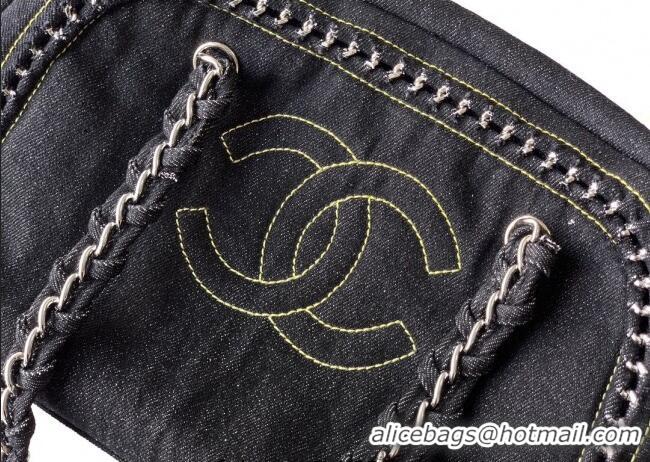 Luxury Classic Chanel Denim Bowling Bag CH101004 Black/Silver 2025