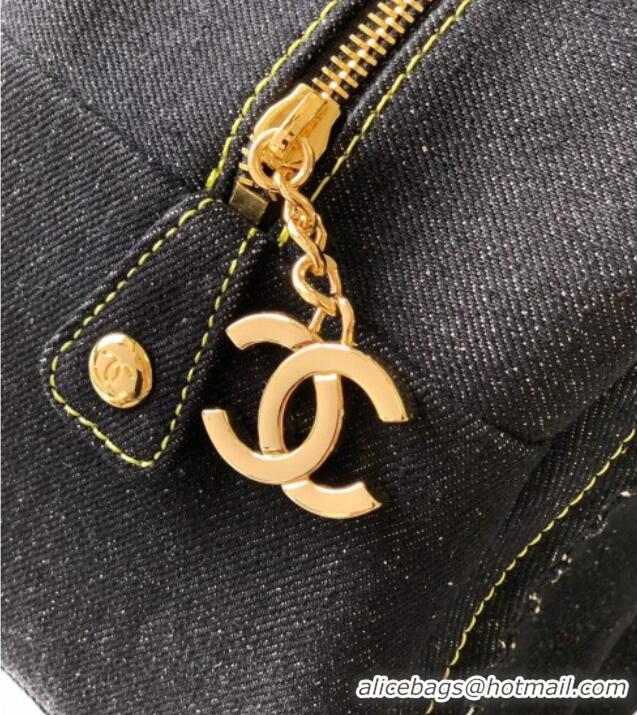 New Stylish Chanel Denim Bowling Bag CH101004 Black/Gold 2025