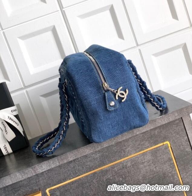 New Cheap Chanel Denim Bowling Bag CH101004 Blue/Silver 2025