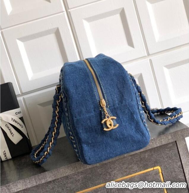 Spot Bulk Chanel Denim Bowling Bag CH101004 Blue/Gold 2025