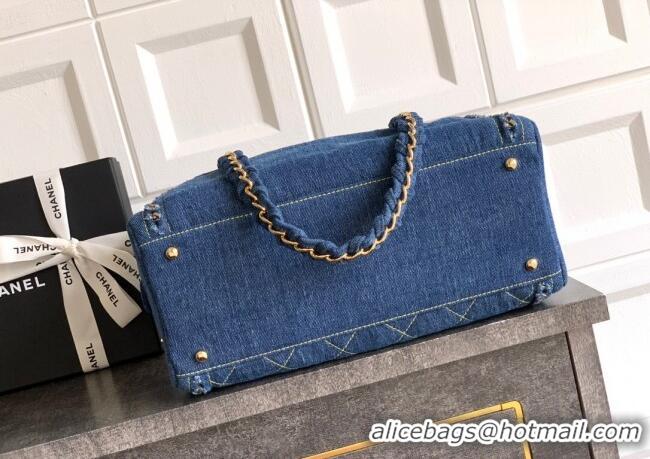 Spot Bulk Chanel Denim Bowling Bag CH101004 Blue/Gold 2025
