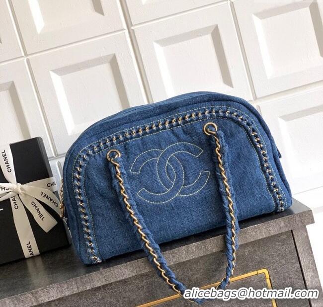 Spot Bulk Chanel Denim Bowling Bag CH101004 Blue/Gold 2025