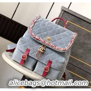 New Design Chanel Denim Backpack Bag CH101005 Light Blue 2025