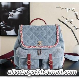Market Sells Chanel Denim Backpack Bag CH101005 Blue 2025