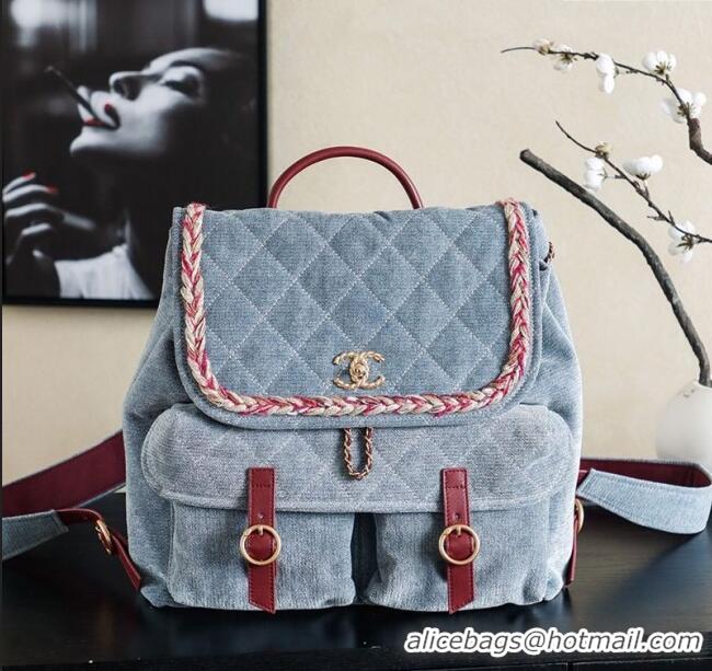 Market Sells Chanel Denim Backpack Bag CH101005 Blue 2025