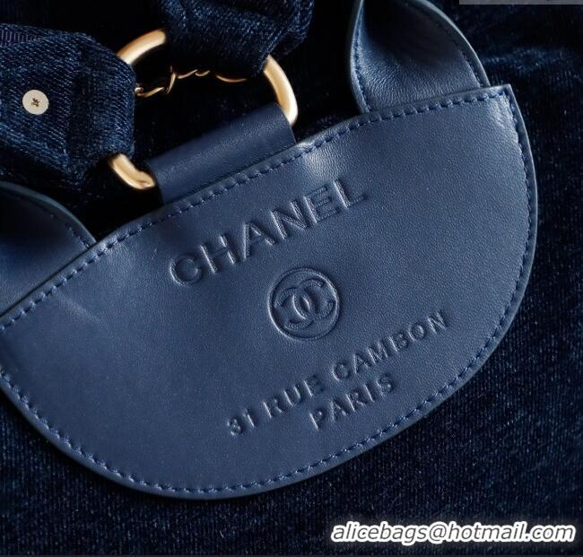 Buy Cheap Chanel Denim Backpack Bag CH101005 Navy Blue 2025