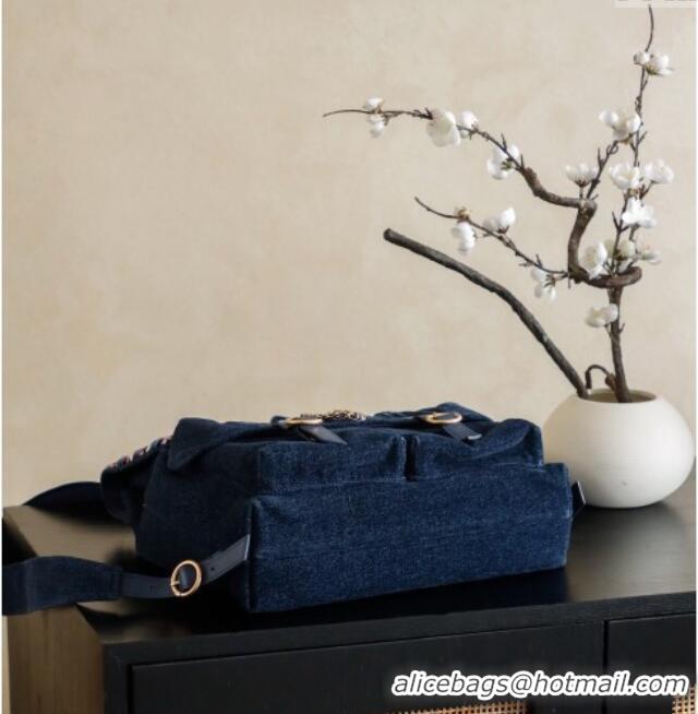 Buy Cheap Chanel Denim Backpack Bag CH101005 Navy Blue 2025