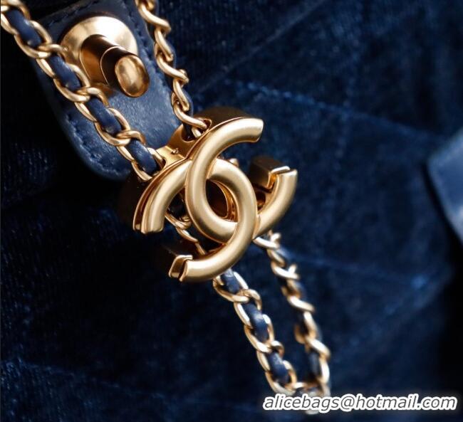 Buy Cheap Chanel Denim Backpack Bag CH101005 Navy Blue 2025