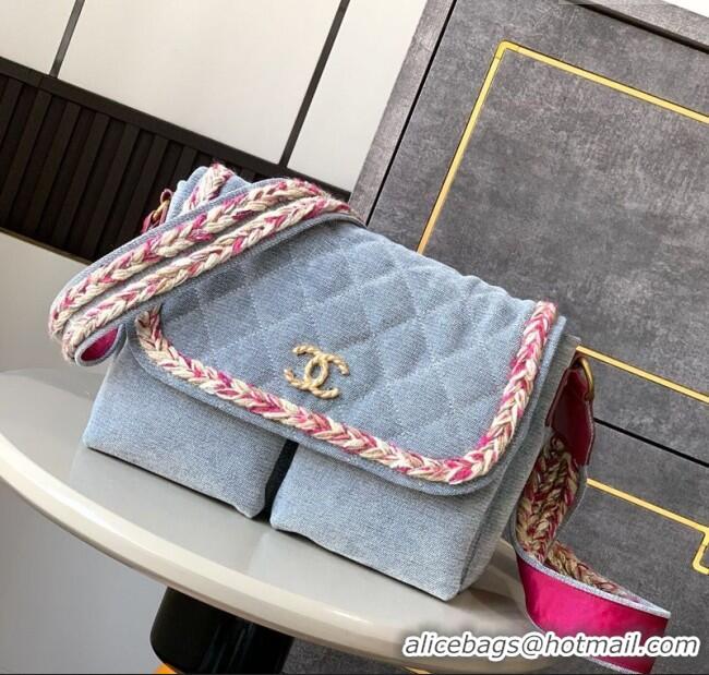 Modern Classic Chanel Denim Flap Bag CH101005 Light Blue 2025