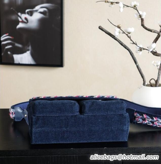 New Cheap Chanel Denim Flap Bag CH101005 Navy Blue 2025