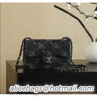 Best Price Chanel Denim Classic Mini Flap Handbag A69900 Black 2025