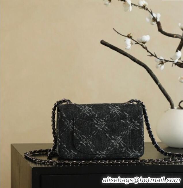 Best Price Chanel Denim Classic Mini Flap Handbag A69900 Black 2025