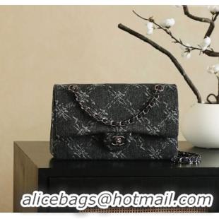 Sophisticated Cheap Chanel Denim Classic Medium Flap Bag A0812 Black 2025