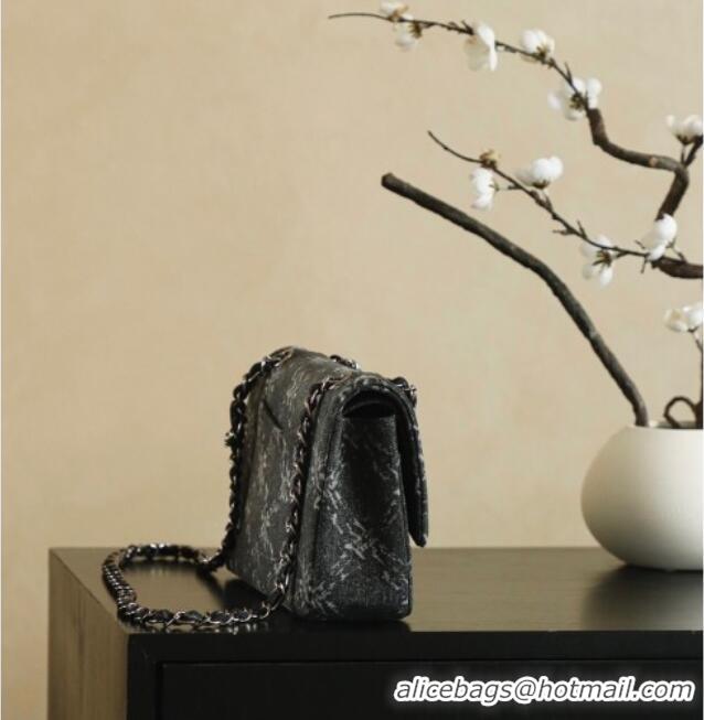 Sophisticated Cheap Chanel Denim Classic Medium Flap Bag A0812 Black 2025