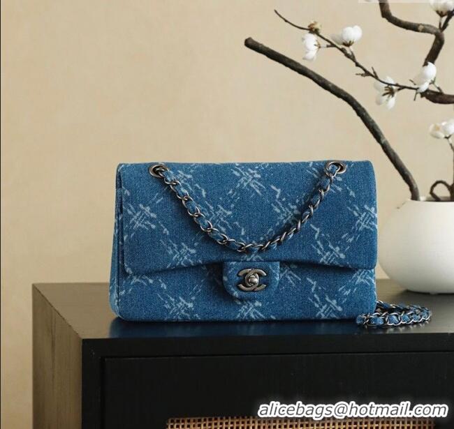 High Quality Chanel Denim Classic Medium Flap Bag A0812 Blue 2025