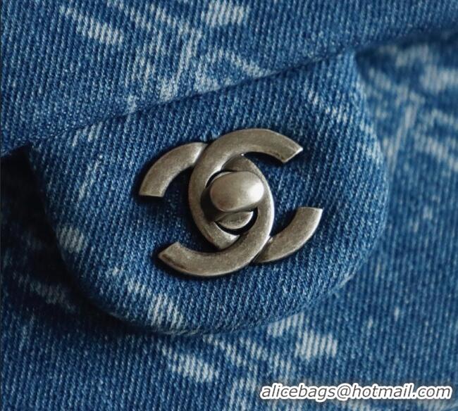 High Quality Chanel Denim Classic Medium Flap Bag A0812 Blue 2025