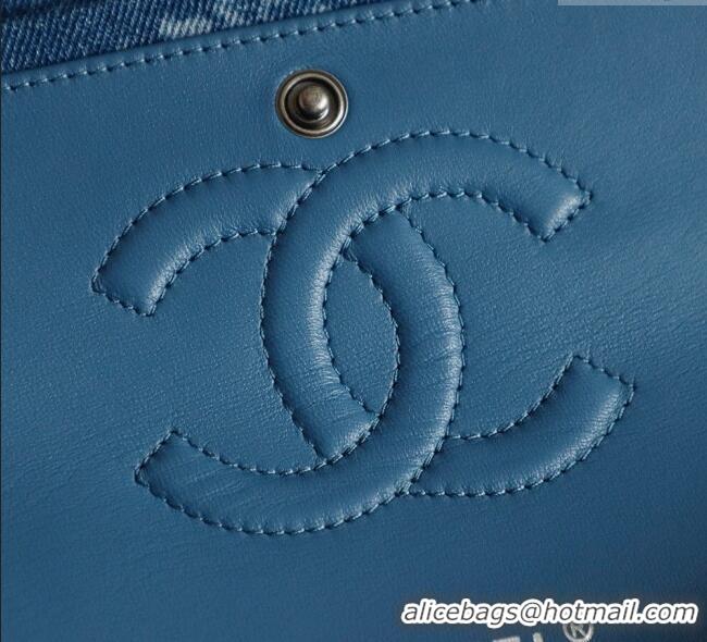 High Quality Chanel Denim Classic Medium Flap Bag A0812 Blue 2025