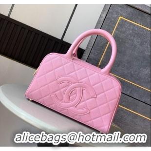 Modern Classic Chanel Grained Calfskin Bowling Bag CH101006 Pink 2025