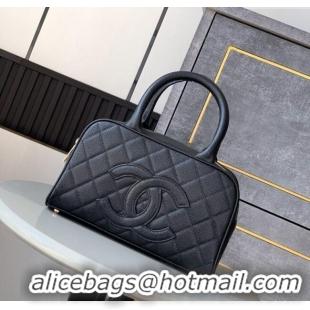 Spot Best Price Chanel Grained Calfskin Bowling Bag CH101006 Black 2025