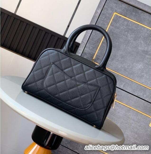 Spot Best Price Chanel Grained Calfskin Bowling Bag CH101006 Black 2025