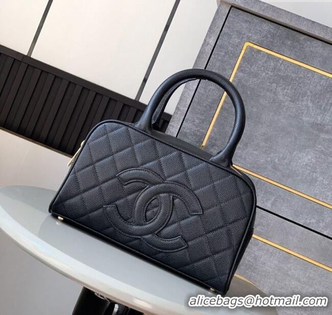 Spot Best Price Chanel Grained Calfskin Bowling Bag CH101006 Black 2025