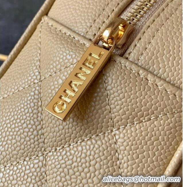 New Cheap Chanel Grained Calfskin Bowling Bag CH101006 Beige 2025