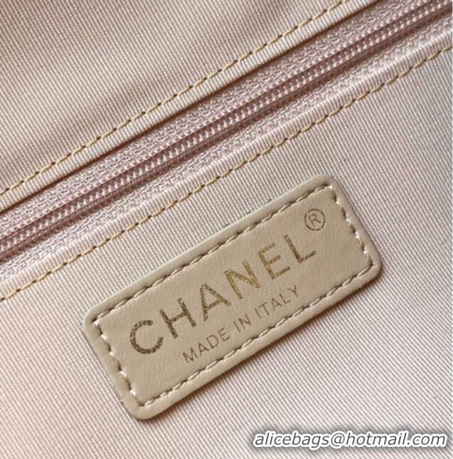New Cheap Chanel Grained Calfskin Bowling Bag CH101006 Beige 2025