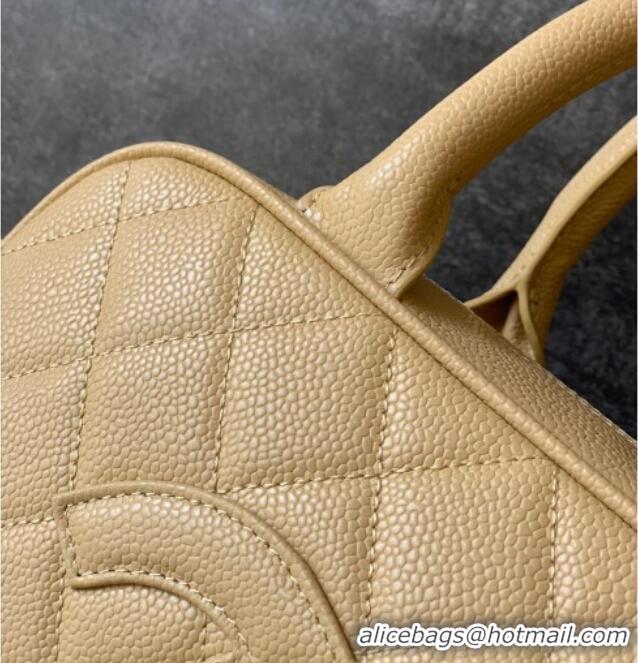 New Cheap Chanel Grained Calfskin Bowling Bag CH101006 Beige 2025