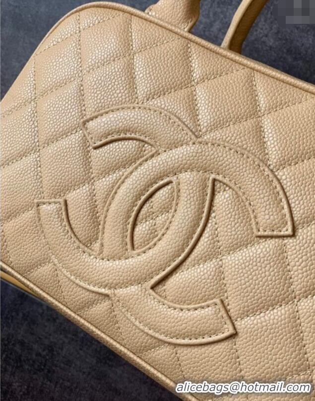 New Cheap Chanel Grained Calfskin Bowling Bag CH101006 Beige 2025