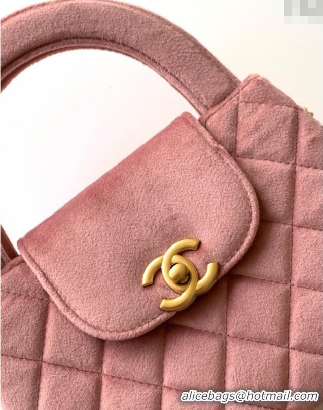 Top Quality Chanel Velvet Mini Kelly Shopping Bag AS4416 Light Pink 2025