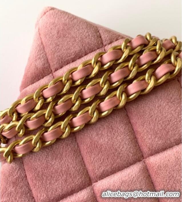 Top Quality Chanel Velvet Mini Kelly Shopping Bag AS4416 Light Pink 2025