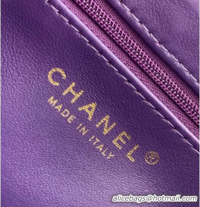 Spot Bulk Chanel Velvet Mini Kelly Shopping Bag AS4416 Purple 2025