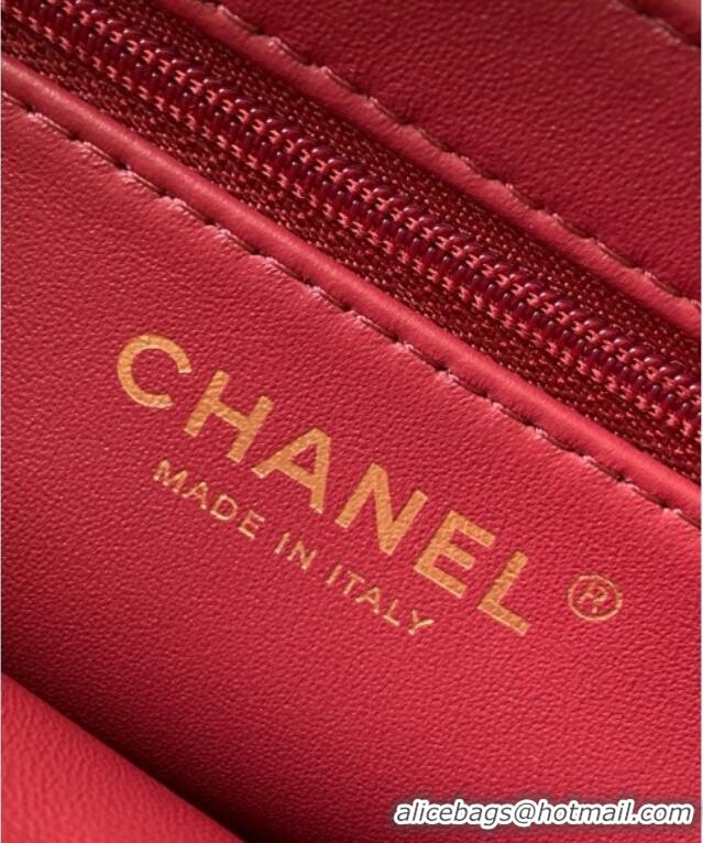 Modern Classic Chanel Velvet Mini Kelly Shopping Bag AS4416 Red 2025