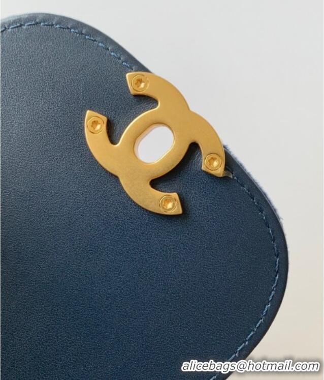 Buy Grade Chanel Velvet Mini Kelly Shopping Bag AS4416 Dark Blue 2025